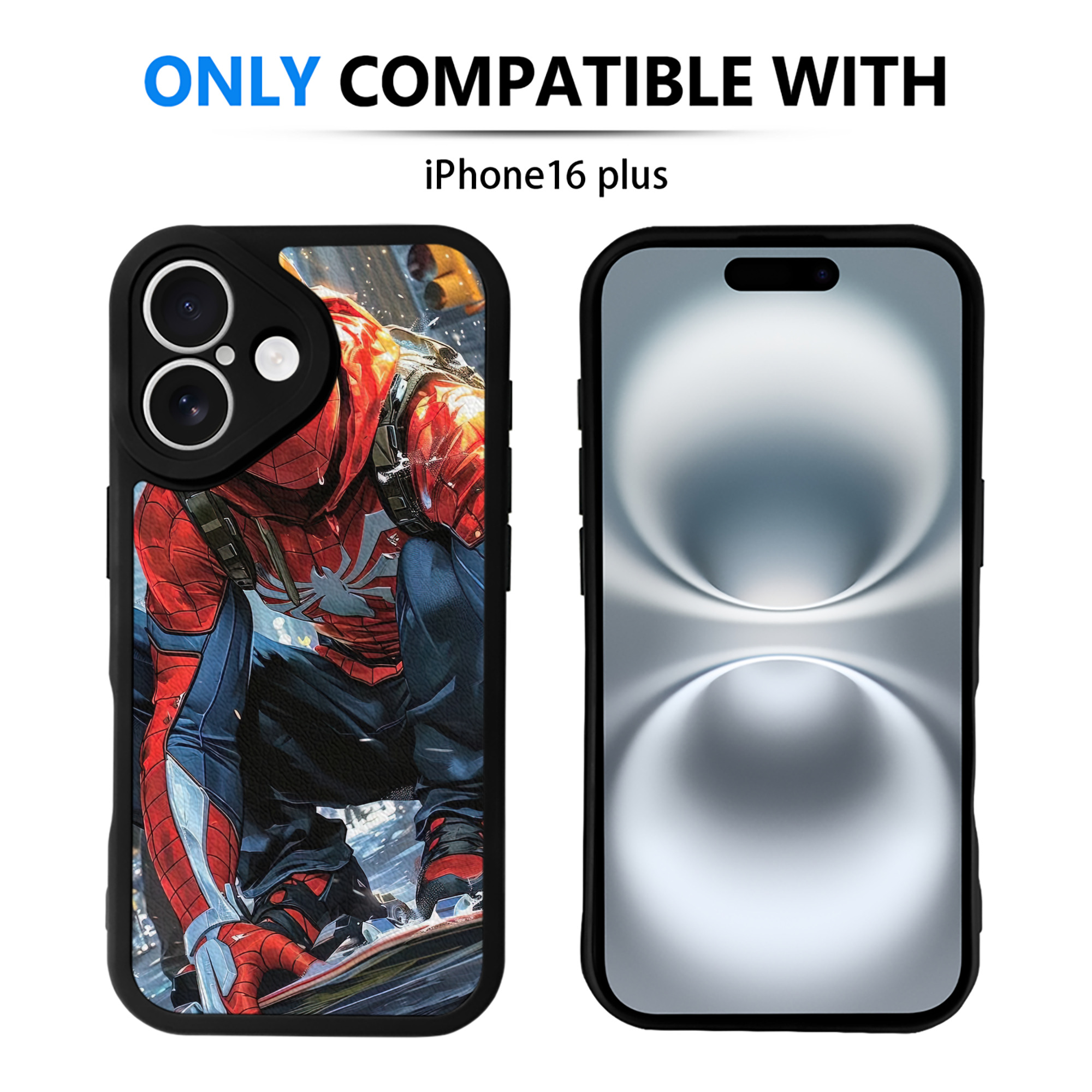 Spider Man スパイダーマン 【iPhone 16シリーズ対応】シリコンスマホケース（レザー調） 材質：シリコン